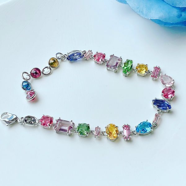  Gema bracelet Mixed cuts, Multicolored, Rhodium plated 