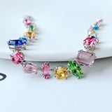  Gema bracelet Mixed cuts, Multicolored, Rhodium plated 