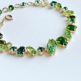  Lắc tay Swarovski Gema màu xanh lá cây - Swarovski Gema bracelet Mixed cuts, Green, Gold-tone plated 