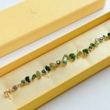  Lắc tay Swarovski Gema màu xanh lá cây - Swarovski Gema bracelet Mixed cuts, Green, Gold-tone plated 