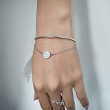  Vòng tay Swarovski Ginger trắng - Swarovski Ginger bangle White, Rhodium plated 