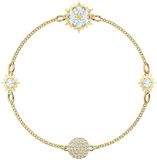 Lắc tay Swarovski hoa tuyết màu gold sz M - Swarovski Gold-tone Plated Snowflake Strand Bracelet, Size Medium 