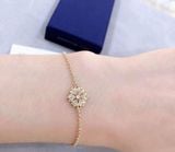  Lắc tay Swarovski hoa tuyết màu gold sz M - Swarovski Gold-tone Plated Snowflake Strand Bracelet, Size Medium 