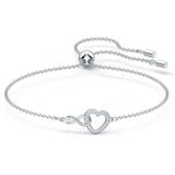  Lắc tay tim Swarovski Infinity trắng - Swarovski Infinity bracelet Infinity and heart, White, Rhodium plated 