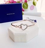  Lắc tay Swarovski Infinity tim màu vàng hồng - Swarovski Infinity bangle Infinity and heart, White, Mixed metal finish 