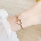  Lắc tay Swarovski Infinity tim màu vàng hồng - Swarovski Infinity bangle Infinity and heart, White, Mixed metal finish 