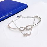  Lắc tay Swarovski Infinity màu trắng - Swarovski Infinity bangle Infinity, White, Rhodium plated 