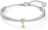  Lắc tay Swarovski Lifelong hình tim - Swarovski Lifelong Heart bangle Heart, White, Mixed metal finish 
