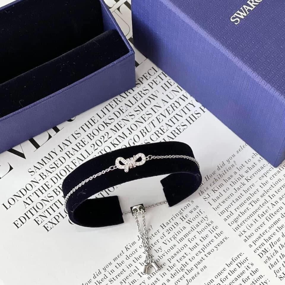  Lắc tay nơ trắng Swarovski - Swarovski Lifelong Bow bracelet Bow, White, Rhodium plated 