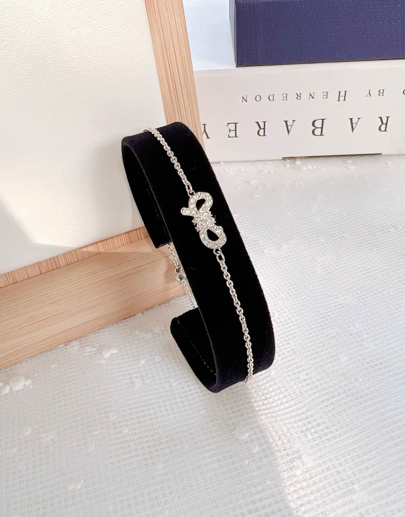  Lắc tay nơ trắng Swarovski - Swarovski Lifelong Bow bracelet Bow, White, Rhodium plated 