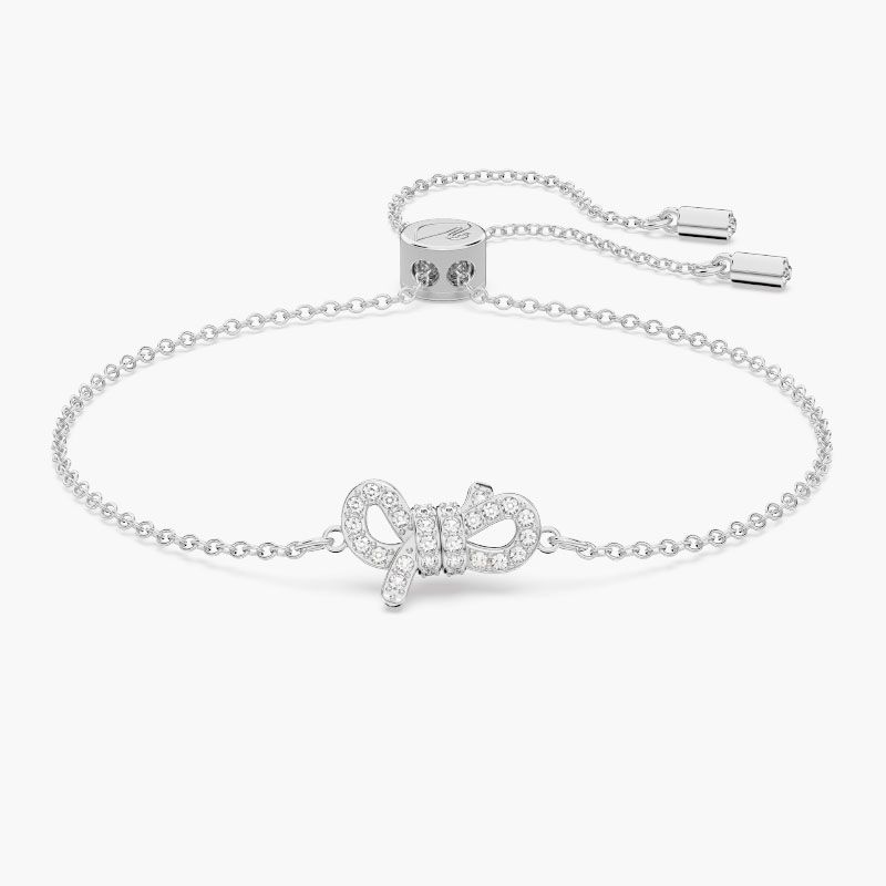  Lắc tay nơ trắng Swarovski - Swarovski Lifelong Bow bracelet Bow, White, Rhodium plated 