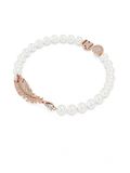  Nice bracelet Feather, White, Rose gold-tone plated, Size S 