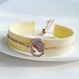  Lắc mặt khắc Swarvoski thiên nga màu rose - Swarovski Signum Crystal Rose gold-tone plated Bracelet 