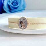  Lắc mặt khắc Swarvoski thiên nga màu rose - Swarovski Signum Crystal Rose gold-tone plated Bracelet 