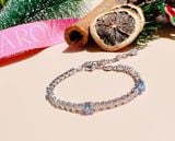  Lắc tay Swarovski Matrix mix màu trắng, xanh - Swarovski Matrix Tennis bracelet Mixed cuts, Blue, Rhodium plated 