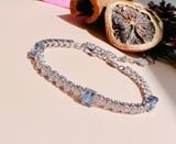  Lắc tay Swarovski Matrix mix màu trắng, xanh - Swarovski Matrix Tennis bracelet Mixed cuts, Blue, Rhodium plated 