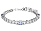 Lắc tay Swarovski Matrix mix màu trắng, xanh - Swarovski Matrix Tennis bracelet Mixed cuts, Blue, Rhodium plated 
