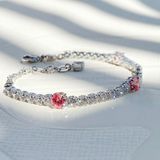  Lắc tay Swarovski Matrix mix màu trắng, hồng - Swarovski Matrix Tennis bracelet Mixed cuts, Pink, Rhodium plated 