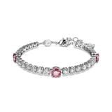  Lắc tay Swarovski Matrix mix màu trắng, hồng - Swarovski Matrix Tennis bracelet Mixed cuts, Pink, Rhodium plated 