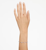  Lắc tay Swarovski Mesmera trắng - Swarovski Mesmera bracelet Mixed cuts, Scattered design, White, Rhodium plated 