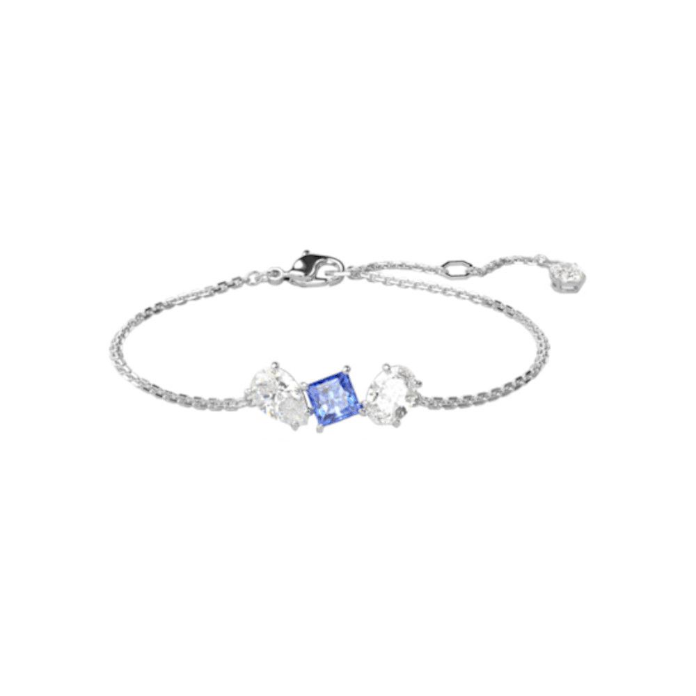  Lắc tay Swarovski Mesmera màu trắng - xanh dương - Swarovski Mesmera bracelet Mixed cuts, Blue, Rhodium plated 