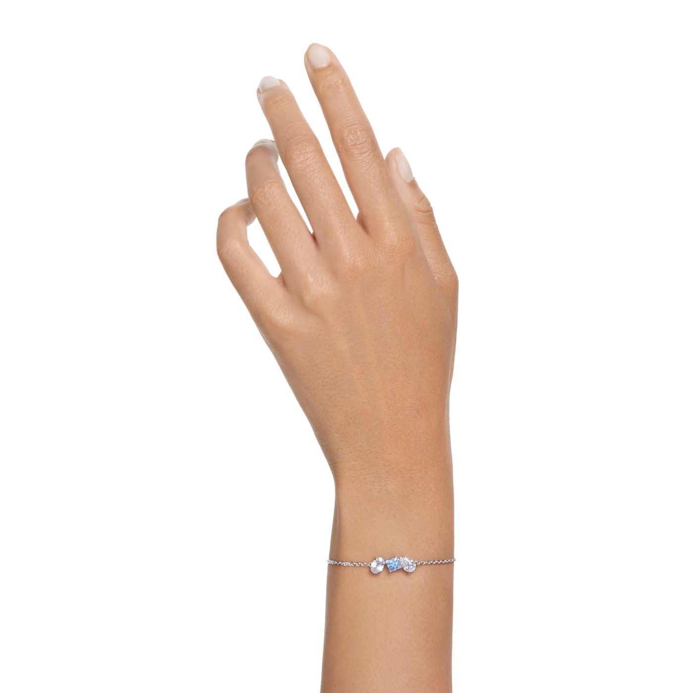  Lắc tay Swarovski Mesmera màu trắng - xanh dương - Swarovski Mesmera bracelet Mixed cuts, Blue, Rhodium plated 