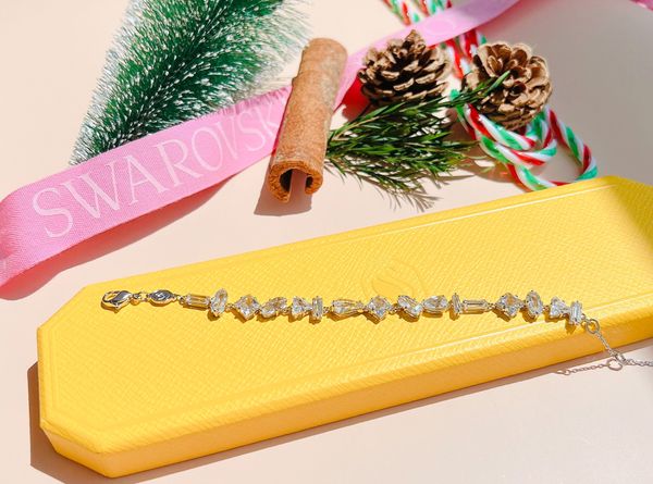  Lắc tay Swarovski Mesmera trắng - Swarovski Mesmera bracelet Mixed cuts, White, Rhodium plated 