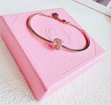  Lắc tay Swarovski Millenia đá nhảy hồng - Swarovski Millenia bangle Octagon cut, Pavé, Pink, Rose gold-tone plated 