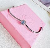  Lắc tay Swarovski Millenia đá nhảy xanh - Swarovski Millenia bangle Octagon cut, Pavé, Blue, Rhodium plated 