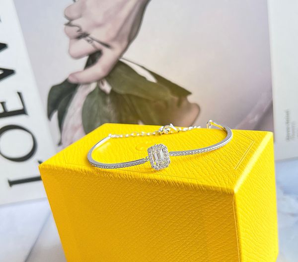  Lắc tay Swarovski Millenia đá nhảy trắng - Swarovski Millenia bangle Octagon cut, Pavé, White, Rhodium plated 