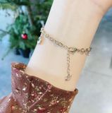  Lắc thiên nga gold charm Swarovski - Swarovski Vintage Swan Gold Tone Dark Multi Colored Crystal Bracelet 