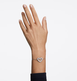  Lắc tay thiên nga chụm đầu Swarovski màu trắng - Swarovski Una bracelet Heart, Medium, White, Rhodium plated 