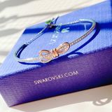 Lắc nơ Lifelong Swarovski màu trắng mix vàng hồng - Swarovski Lifelong Bow bangle Bow, White, Mixed metal finish 
