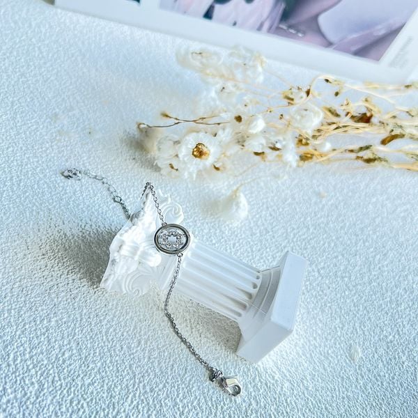  Lắc tay Swarovski Further Circle vòng tròn trắng - Swarovski Further Circle Bracelet, White Rhodium Plated 