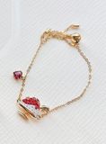  Cariti bracelet Red bean ice, Red, Gold-tone plated 