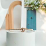  Lắc tay Swarovski Sparkling Dance màu vàng hồng - Swarovski Sparkling Dance bangle Round cut, White, Rose gold-tone plated 