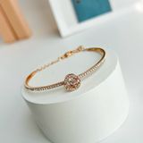  Lắc tay Swarovski Sparkling Dance màu vàng hồng - Swarovski Sparkling Dance bangle Round cut, White, Rose gold-tone plated 