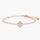  Lắc tay Swarovski cỏ bốn lá đá nhảy - Swarovski Sparkling Dance bangle Clover, Pink, Rose gold-tone plated 
