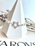  Lắc tay Swarovski Stella ngôi sao mix ngọc trai  - Swarovski Stella bracelet Pavé, Star, White, Rhodium plated 