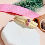 Lắc tay Swarovski Stilla tone tím - hồng - Swarovski Stilla bangle Mixed cuts, Pink, Rose gold-tone plated 