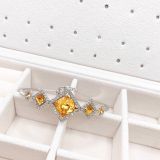  Lắc cứng Swarovski màu amber - Swarovski Carina Sunflower Amber Crystal Rhodium Plated Bangle 