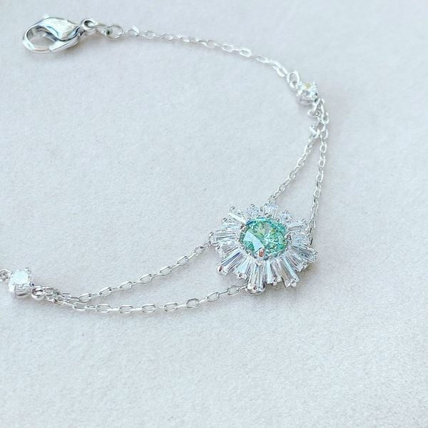  Lắc tay Swarovski Sunshine xanh - Swarovski Sunshine bracelet Mixed cuts, Sun, Green, Rhodium plated 