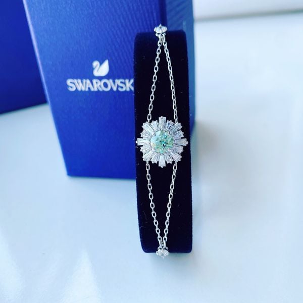  Lắc tay Swarovski Sunshine xanh - Swarovski Sunshine bracelet Mixed cuts, Sun, Green, Rhodium plated 