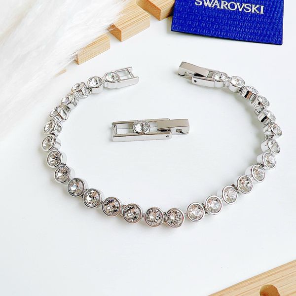  Lắc tay Swarovski tennis trắng -  Swarovski Tennis bracelet Round cut, White, Rhodium plated 
