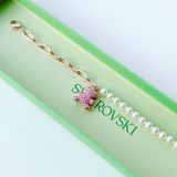  Lắc tay gấu Teddy hồng mix ngọc trai - Swarovski bracelet Bear, Pink, Rose gold-tone plated 