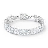  Lắc tay Swarovski Deluxe đôi sang trọng - Swarovski Tennis Deluxe Bracelet mixed Cuts, White, Rhodium Plated 