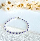  Lắc tay Swarovski Tennis Deluxe màu trắng mix xanh dương - Swarovski Tennis Deluxe bracelet Round cut, Blue, Rhodium plated 