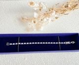  Lắc tay Swarovski Tennis Deluxe màu trắng mix xanh dương - Swarovski Tennis Deluxe bracelet Round cut, Blue, Rhodium plated 