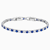  Lắc tay Swarovski Tennis Deluxe màu trắng mix xanh dương - Swarovski Tennis Deluxe bracelet Round cut, Blue, Rhodium plated 