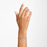  Lắc tay Swarovski pop swan xanh - Swarovski Swan Bracelet, Swan, Blue, Rhodium Plated 